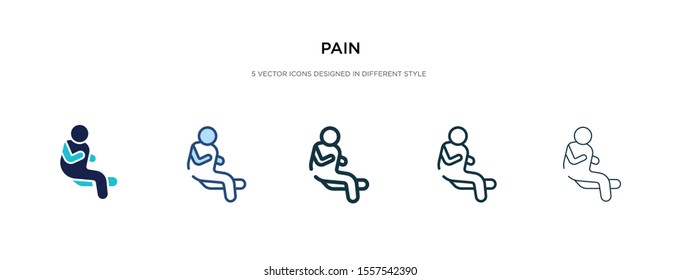 pain icon in different style vector illustration. two colored and black pain vector icons designed in filled, outline, line and stroke style can be used for web, mobile, ui