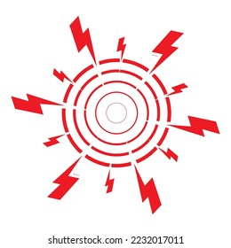 Schmerzsymbol, schmerzhaftes Schlagzeichen, Ache-Symbol, Ziel einer Entzündung Schmerzmittel, Zeichen der Schmerzen, Ort der roten Kreislaufkrankheit, Vektorgrafik