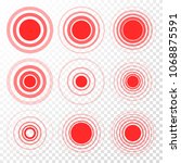 Pain Icon Set Vector. Circle. Ache, Hurt, Anguish. Symbol Throbbing Pain. Isolated Illustration