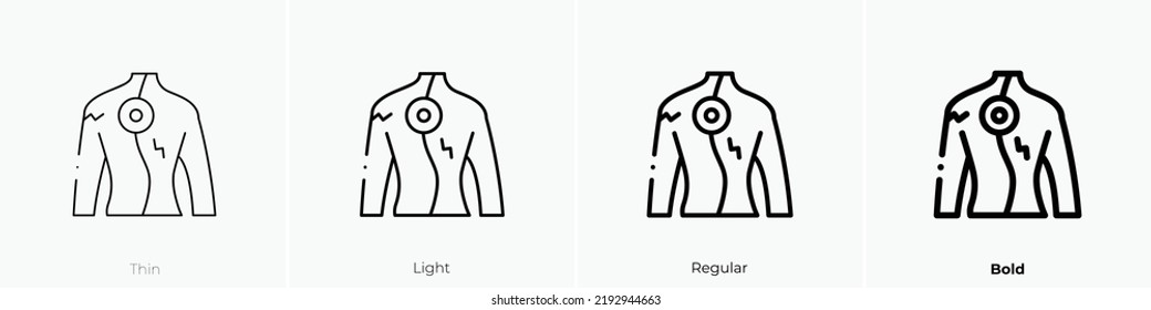 pain icon. Thin, Light Regular And Bold style design isolated on white background