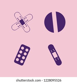 pain icon. pain vector icons set patch medicine, patches medicine, pill and blister pack