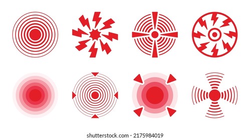 Pain icon vector set. Painful injury sign symbol illustration.