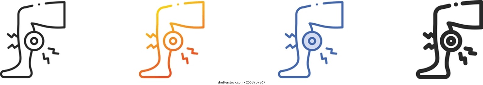 pain icon.Thin Linear, Gradient, Blue Stroke and bold Style Design Isolated On White Background