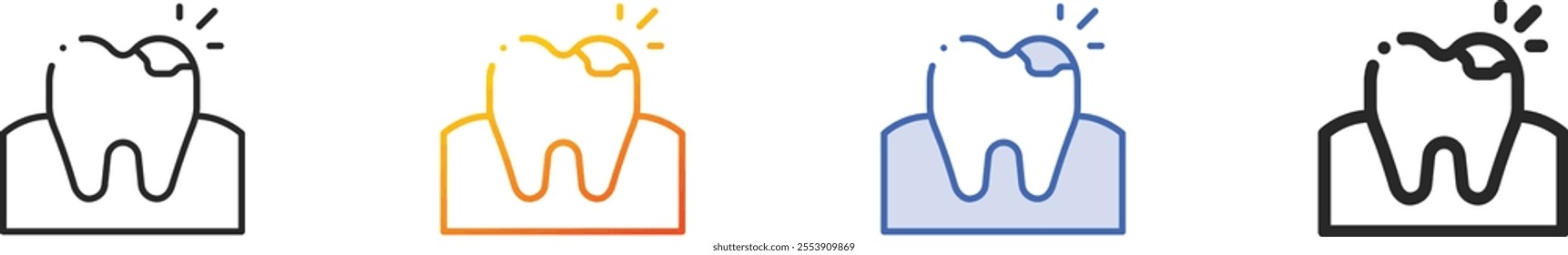 pain icon.Thin Linear, Gradient, Blue Stroke and bold Style Design Isolated On White Background