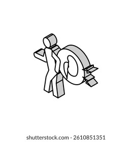 pain kidneys isometric icon vector. pain kidneys sign. isolated symbol illustration