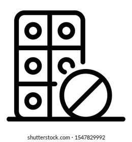 Pain killer icon. Outline pain killer vector icon for web design isolated on white background