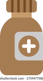 Pain Killer Pill Jar Concept Vector Color Icon Design, Addiction and bad habits symbols on white background