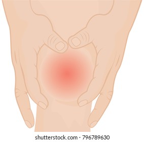 Pain in knee because of injury vector illustration