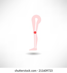 Pain in the leg icon
