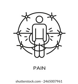 Pain line vector icon with editable stroke