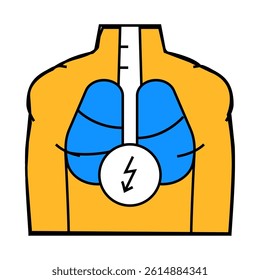 pain in lungs line icon vector. pain in lungs sign. isolated symbol illustration