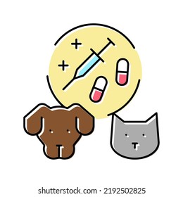 Pain Management Animal Color Icon Vector. Pain Management Animal Sign. Isolated Symbol Illustration