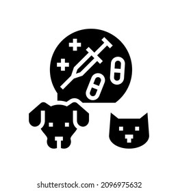 Pain Management Animal Glyph Icon Vector. Pain Management Animal Sign. Isolated Contour Symbol Black Illustration