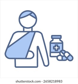 Manejo del dolor Blue Icon Ilustración vectorial