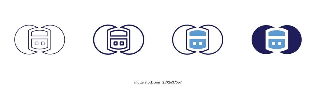 Pain management device icon in 4 different styles. Thin Line, Line, Bold Line, Duotone. Duotone style. Editable stroke.