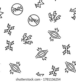 Pain Medical Vector Seamless Pattern Thin Line Illustration