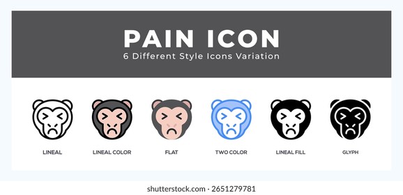 Pain monkey symbol. vector icon symbol. logo illustration. vector graphics