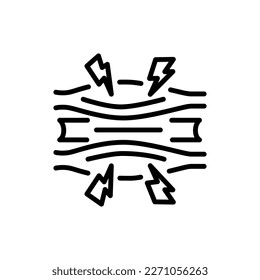 Pain muscle black line icon. Rheumatology. Pictogram for web page.