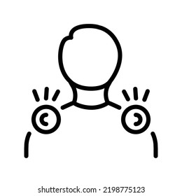 Pain in the neck and shoulders сolor line icon. Pictogram for web page.