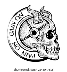 Pain On Gain On T shirt Design vector