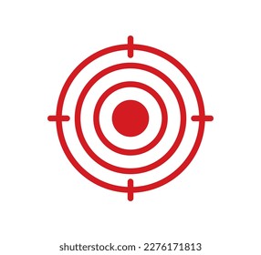 Pain point icon. Pain red circle mark. Target spot symbol for medical design. Concept killer for headaches, abdominal aches. Editable stroke. Vector illustration isolated on white background.