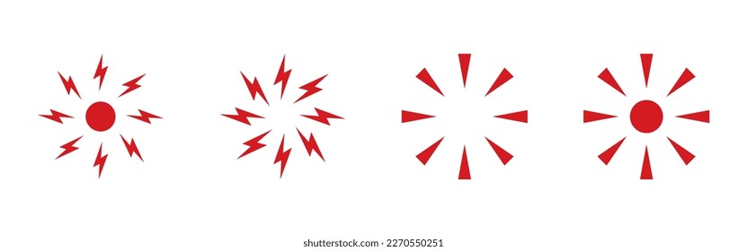Pain point icons set. Pain red circles mark. Target spot symbols for medical design. Concept killer for headaches, abdominal aches. Editable stroke. Vector illustration isolated on white background.