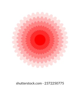 Pain red circle icon or logo for painkiller medicine or vector paint circle pill package design. Vector
