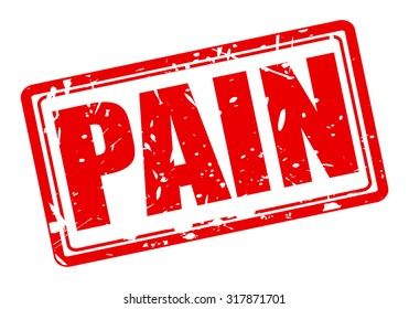 PAIN red stamp text on white