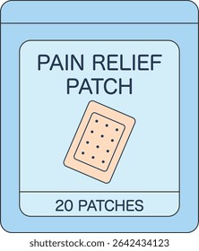Pain Relief Patch Package Illustration  Western Style Design