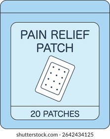 Pain Relief Patch Package Illustration  Western Style Design
