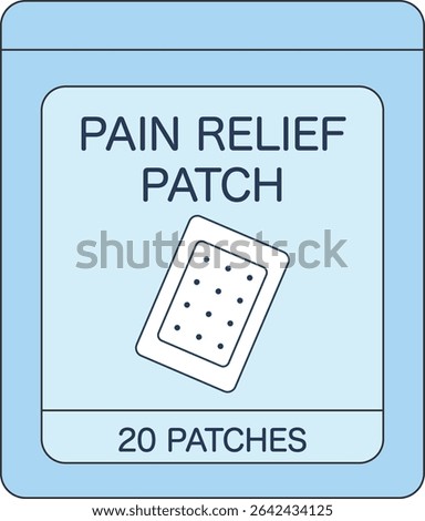 Pain Relief Patch Package Illustration  Western Style Design