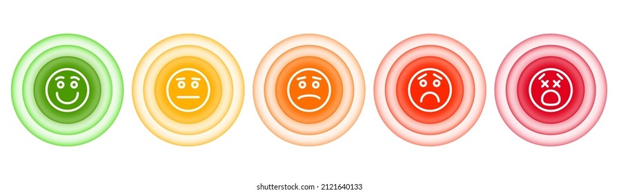 Pain scale. Hurt abstract assessment with circle pain target symbols. Vector illustration