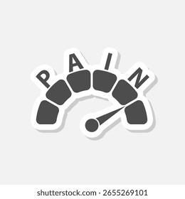 Pain scale icon sticker isolated on gray background