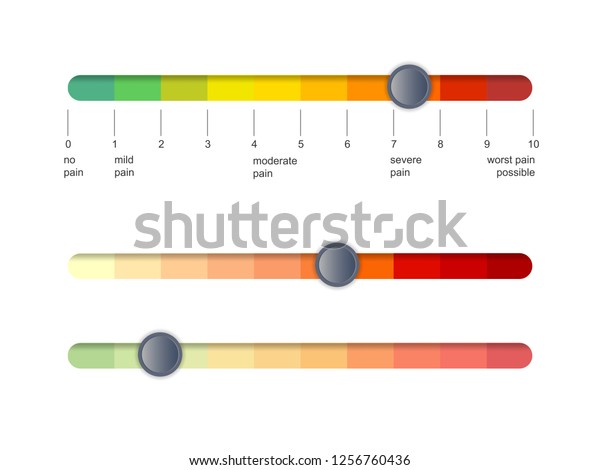 ペインスケールスライダバー 評価医療ツール 横線グラフは 痛みの段階を示し 苦しみを評価します ベクターイラストクリップアート のベクター画像素材 ロイヤリティフリー