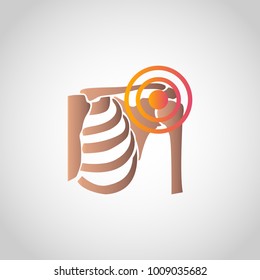 Pain Shoulder Icon Design, Infographic Health. Vector Illustration.