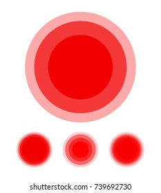 Pain symbol circle set. Red medical ring icons illustration