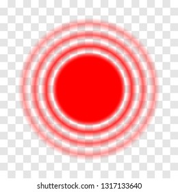 Pain Symbols. Red Circles Of Pain Isolated On A Transparent Background. Vector Illustration. Healthcare Concept.