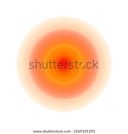 Pain target red circle. Sore spot symbol indicating aching region. Localization icon for body hurt area. Abstract sign used in painkiller advertisements