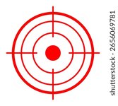 Pain target symbol vector isolated. Icon of a body ache, red circle as symbol of painful area, localization of inflammation.