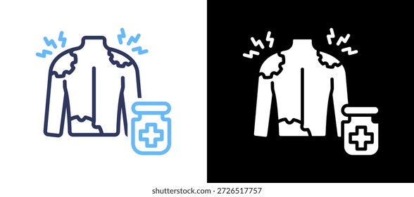 Ilustração do vetor do lineglifo do ícone da terapia da dor