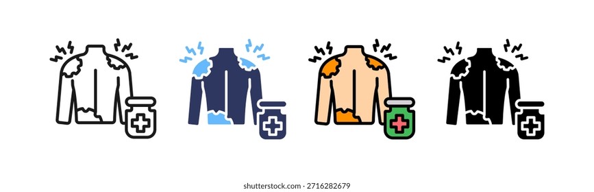 Pain Therapy Icon Multiple Vector Illustration
