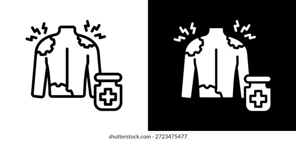 Ícone da terapia da dor branco Ilustração do vetor preto