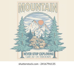 Pain tree. Take me colorado mountain t shirt vector design. Hill drawing artwork for apparel, sticker, batch, background, poster and others. Mountain adventure design.	