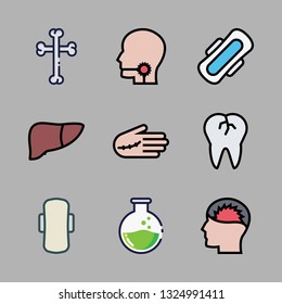 pain vector icon set
