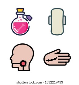 pain vector icon set