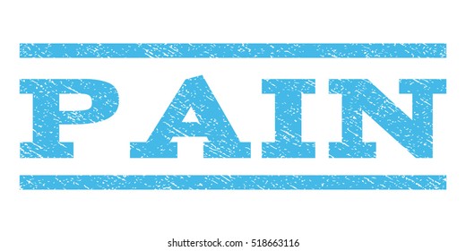 Pain watermark stamp. Text caption between horizontal parallel lines with grunge design style. Rubber seal stamp with unclean texture. Vector light blue color ink imprint on a white background.