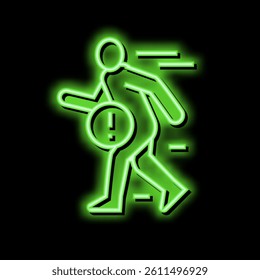 pain when fast walking neon light sign vector. pain when fast walking illustration
