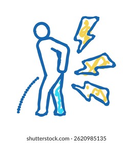 pain when urinating doodle icon sketch vector. pain when urinating sign. isolated symbol illustration