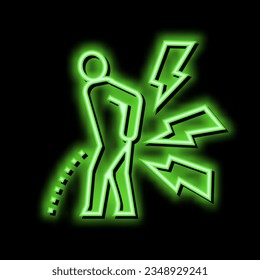 pain when urinating neon light sign vector. pain when urinating illustration