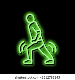 pain when walking flat feet neon light sign vector. pain when walking flat feet illustration